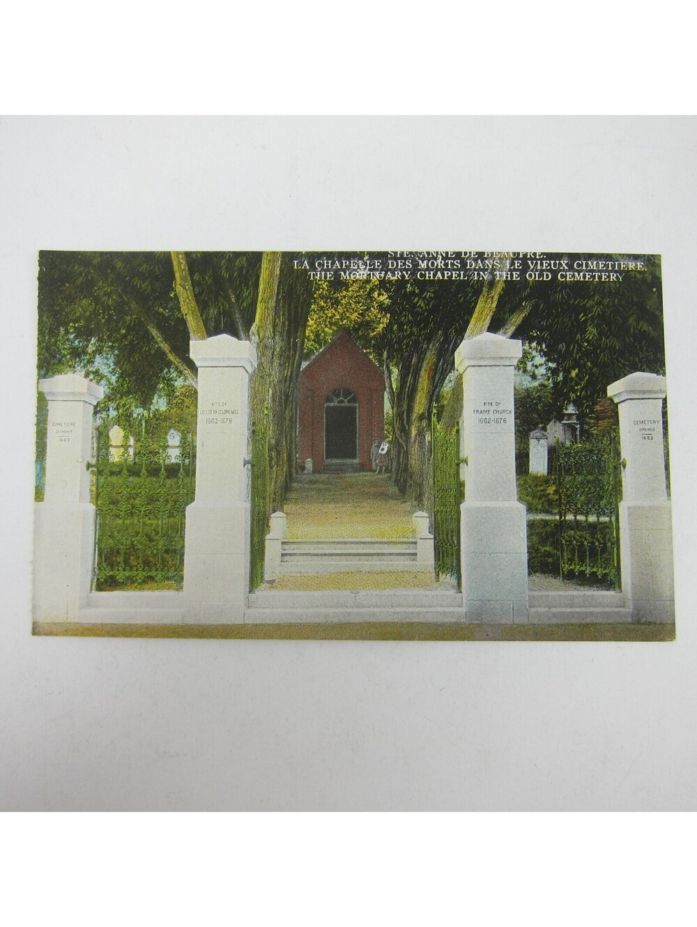 Postcard Quebec Canada Sainte Ste. Anne De Beaupre Mortuary Chapel Old Cemetery